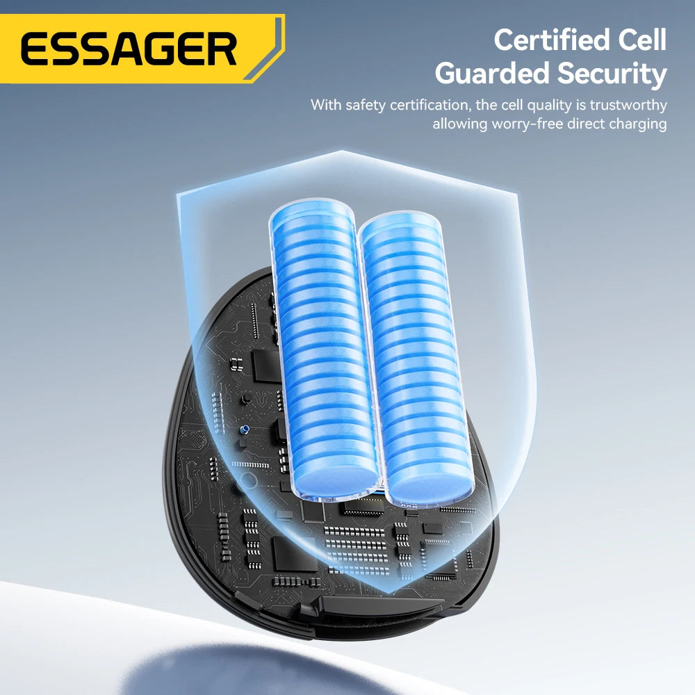 10000mAh Power Bank 22.5W Fast Charging Retractable Cable Wireless Charging with Digital Display & SOS Light