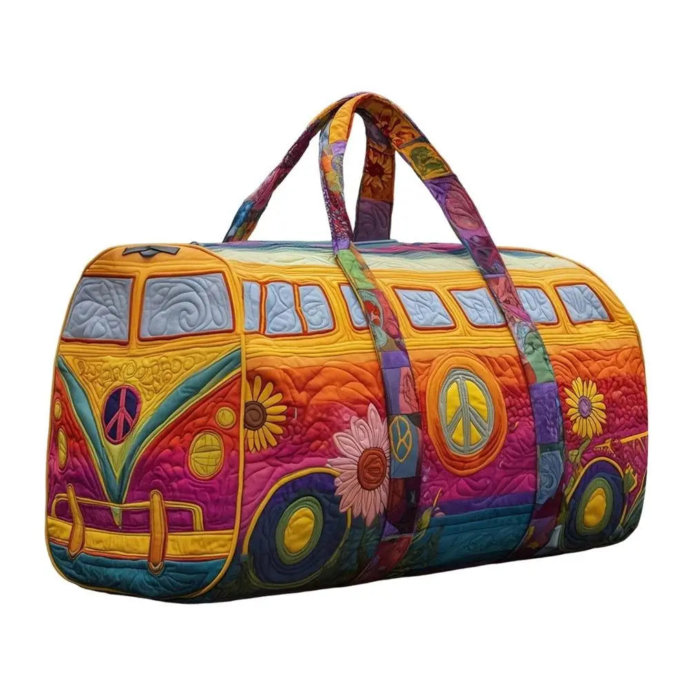 3D Printed Quilted Travel Duffle Bag Boho Overnight Yoga Tote