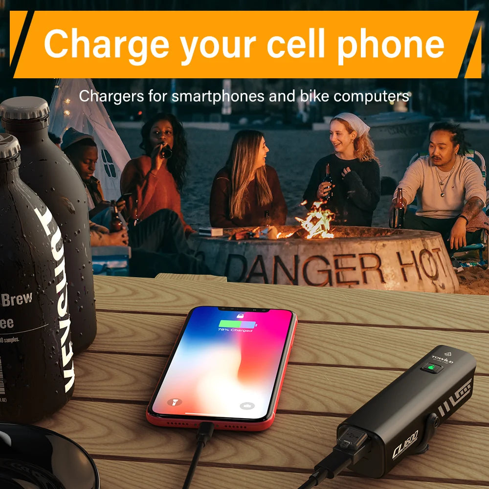 CL1600LM Bicycle Light 5000mAh Bike Light IPX6 Flashlight Aluminum Front Lamp Type-C Charging MTB Road Cycling Headlights