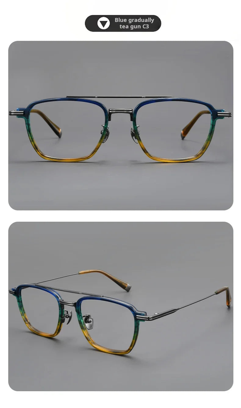Luxury Lightweight Titanium Pilot Double Bridge Eyeglasses Frames