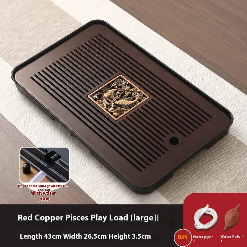 Bamboo Tea Tray Portable Dishes Rectangle Tea Ceremony Chaban Tea Chaban Tea Table Dual Purpose Drainage Water Storage