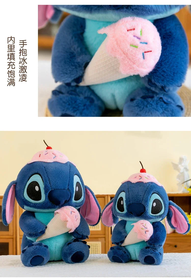 70cm Disney Ice Cream Lilo&Stitch Plush Toys Kawaii Big Size Stitch Stuffed Dolls Soft Pillow Cartoon Anime Kids Birthday Gifts
