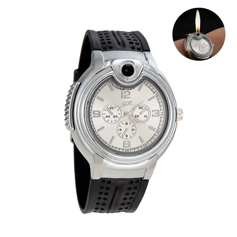 Rechargeable Metal Creative Watch Lighter Cool Trend Tungsten Filament Cigarette Lighter Men's Gift Cigarette Accessories