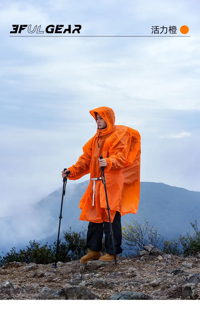 Ultralight Waterproof Zipper Raincoat for Hiking Camping and Travel