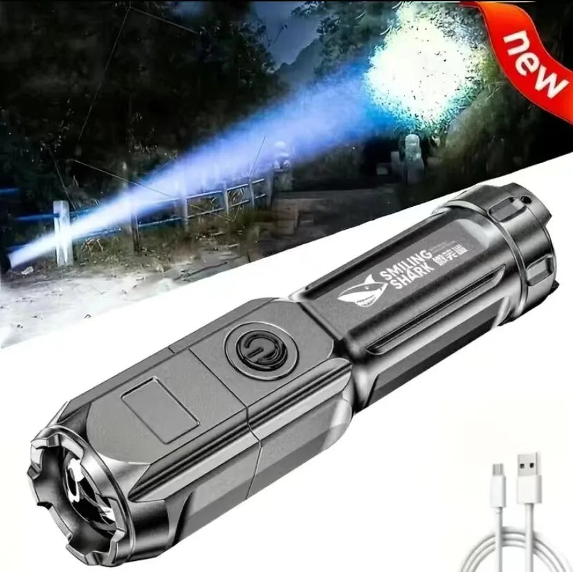 Portable LED Flashlight Rechargeable USB Zoom Torch 18650 Waterproof Tactical Light