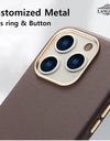 Original Leather for Magsafe Case for iPhone 14 Pro 14Pro Magnetic Cover with Tempered Glass Screen Protector