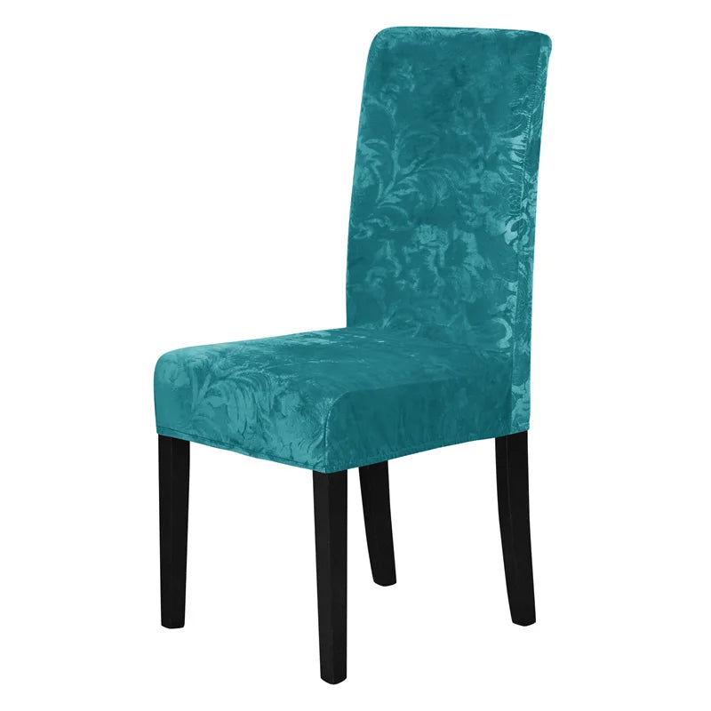 1PC Stretch Dining Chair Cover Jacquard Solid Color Chairs Slipcovers Elastic Soft Seat Covers for Banquet Wedding Hotel Decor