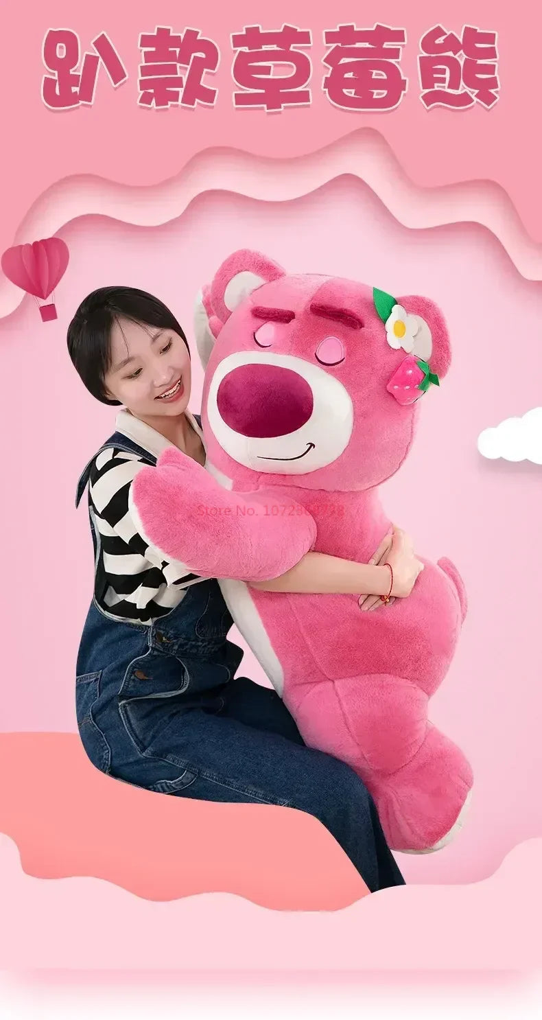 Disney Kawaii Toy Story Lotso Bear Strawberry Sofa Plush Pillow Stuffed Toys  Girls Friends Festivals Birthday Gift