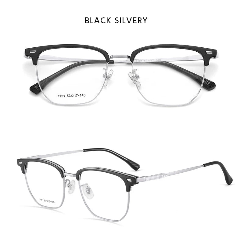 SANGCOO Ultra-light Comfortable Big Eyewear TR90 Pure Titanium Retro Square Optical Prescription Glasses Frame MenAndWomen G7121