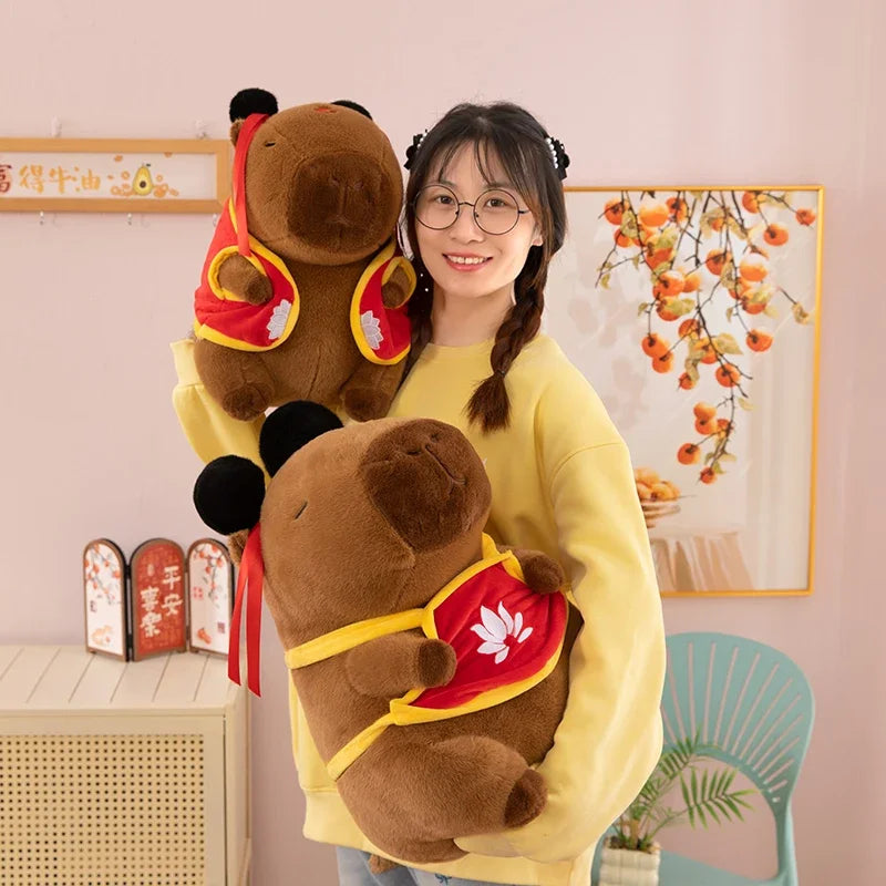 Hot 50cm Nezha Capybara Plush Toys Kawaii Cute Capybara Soft Stuffed Animal Anime Soft Pillow Toy Room Decor Kids Birthday Gift