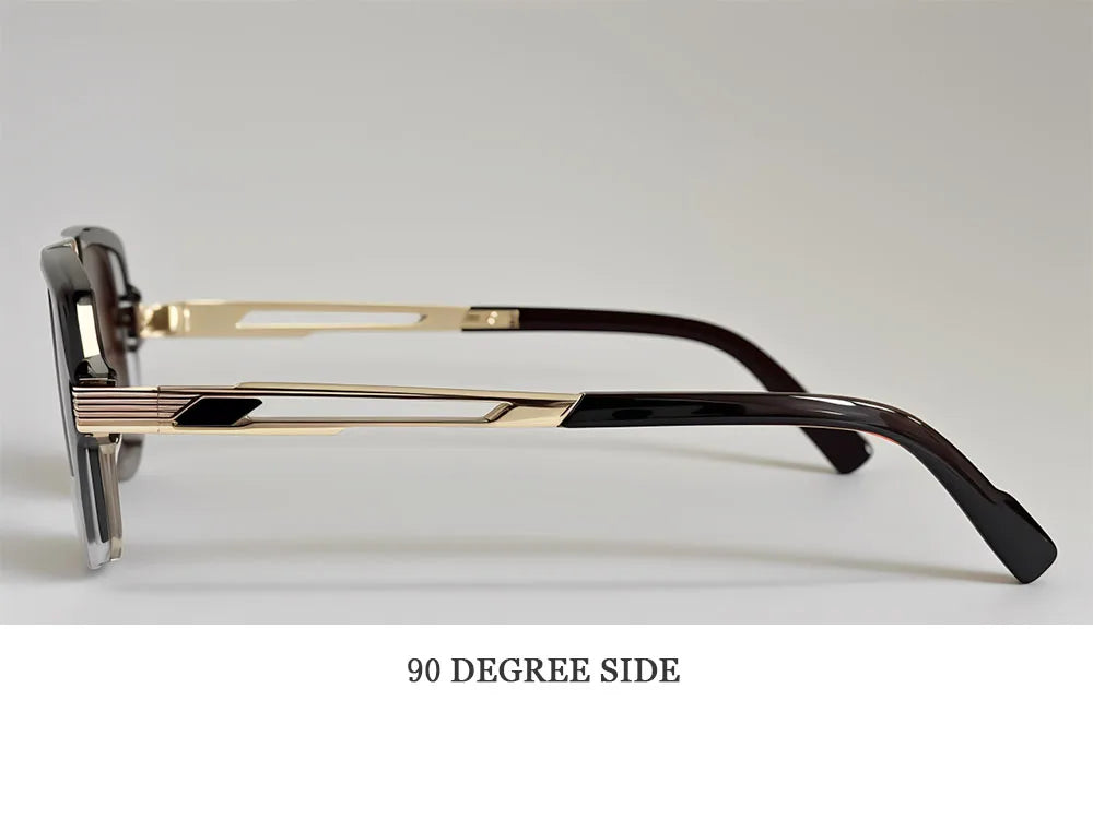 Square Metal Frame Sunglasses With UV400 Protection