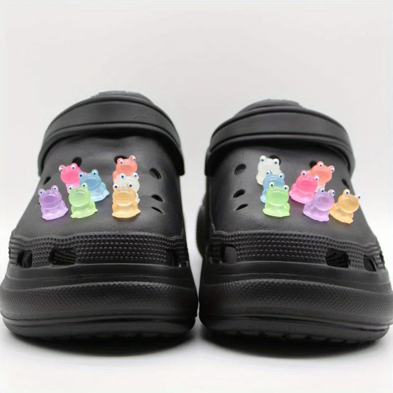 7pcs Frog Cute Cartoon Shoe Charms For Clogs Garden Shoes Decoration DIY Accessories