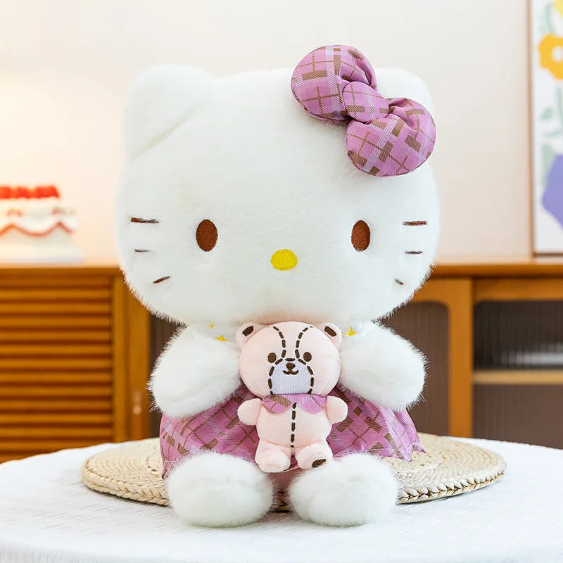 Purple Retro Cat Character Plush Stuffed Doll Toy