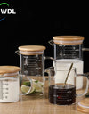 250/350/500/1000ml Glass Measuring Cup With Lid Heat-resistant With Scales Laboratory Beaker Handle Kitchen Measuring Mug