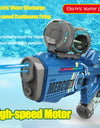 Summer Fully Automatic Electric Water Gun with Light Rechargeable Continuous Firing Party Game Kids Space Splashing Toy
