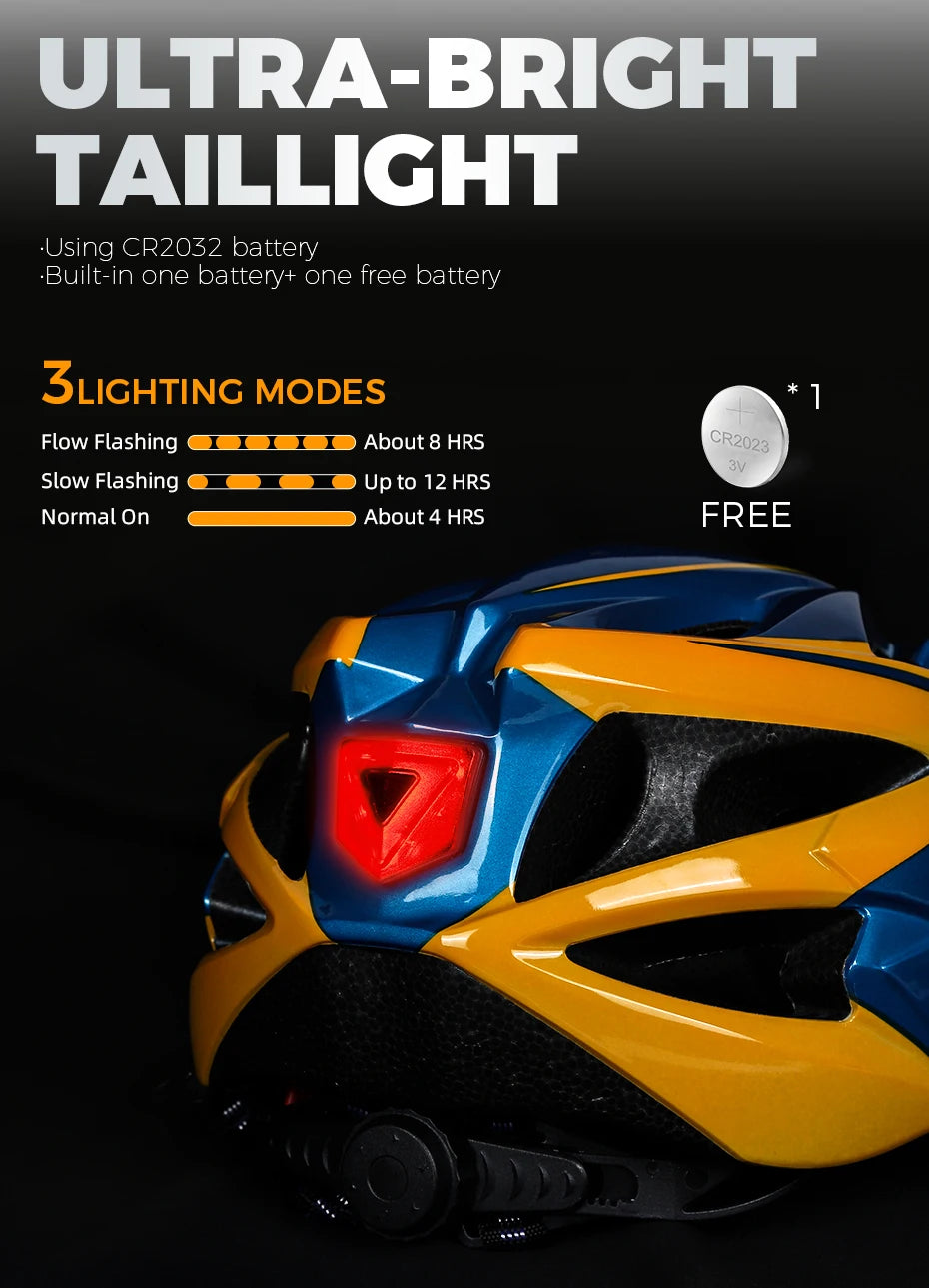 Ultra Light LED Cycling Helmet With Visor For Road And Mountain Bike