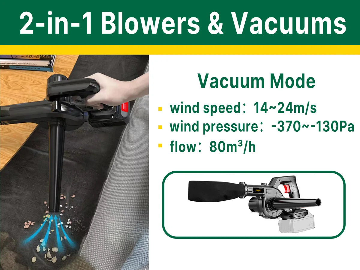 Cordless Air blower 2-in-1 Blowing & Suction Electric Leaf Blower Dust Collector Cleaner For Pet Hair Car For Makita 18V Battery