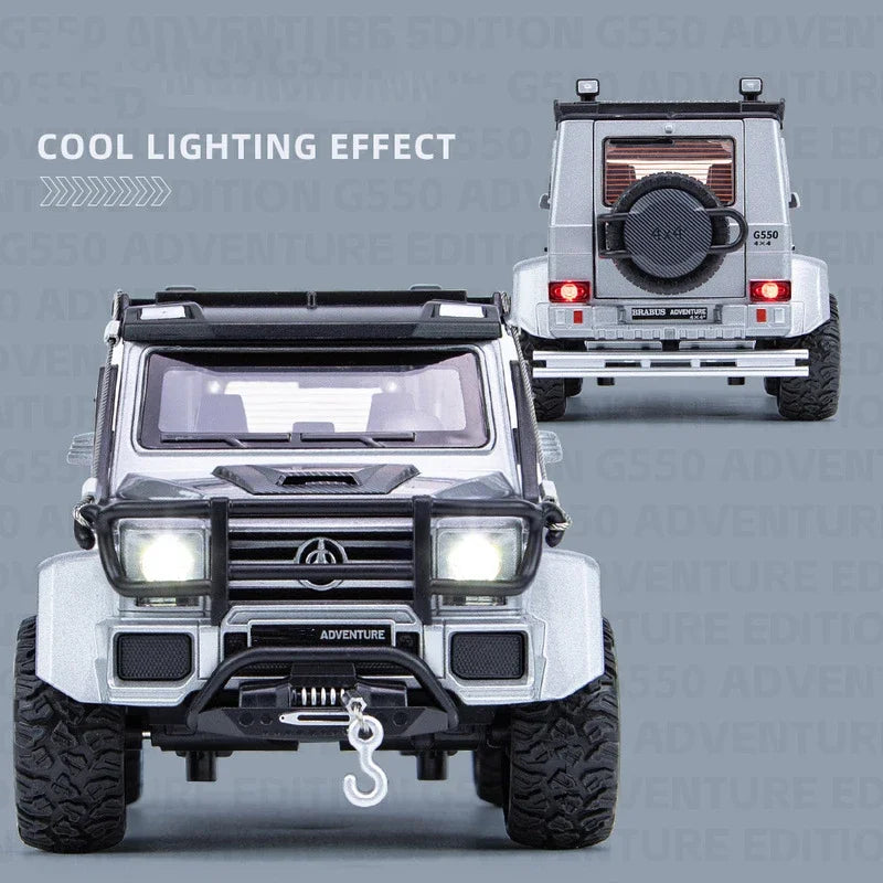 1:24 Alloy Diecast Toy Car Model G550 4X4 Adventure Edition Off Road Vehicle Model with Sound Light SUV Toy