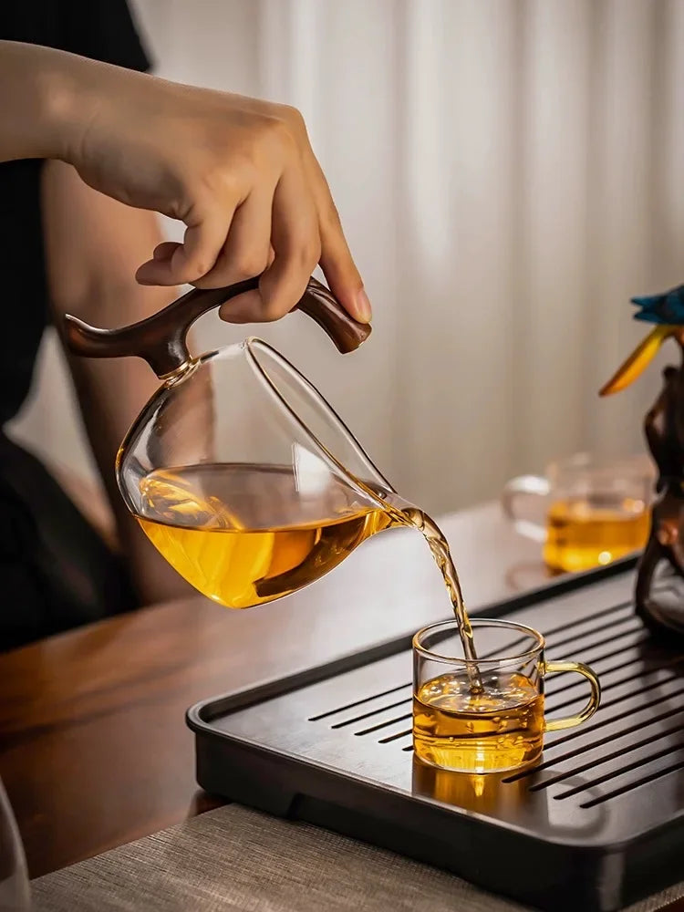 Glass automatic tea brewing new tea set home light luxury high-end  tea teapot