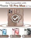 For iPhone 15 Pro Max Case Curly Wave Frame Shape Design Camera Protection Drop Shockproof Compatible with MagSafe Phone Case