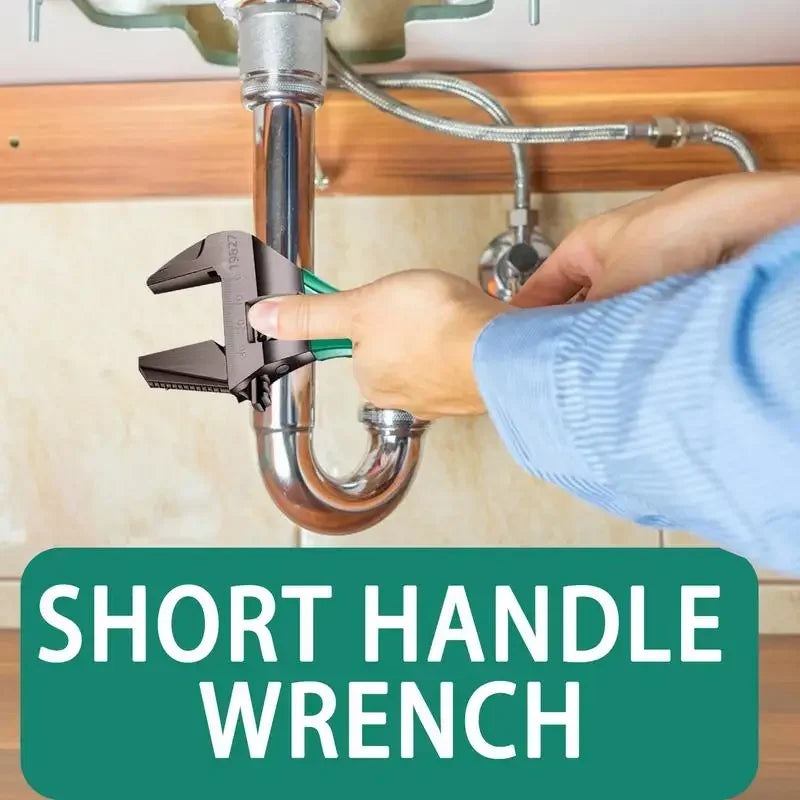 Adjustable Stubby Wrench Wide Opening Alloy Steel Forged Wrench With Short Handle Spanner Tools For Home Garage Workshop