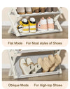 Foldable Shoe Rack Narrow Shoe Organizer Adjustable Shoe Shelf Space Saving Simple Installation-Free Standing Shoe Rack