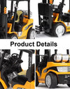 1:24 Crane Forklift Model Car Toy Diecast Metal Warehouse Lift Truck Sound Light Pull Back Adjustable Engineering Vehicle Models