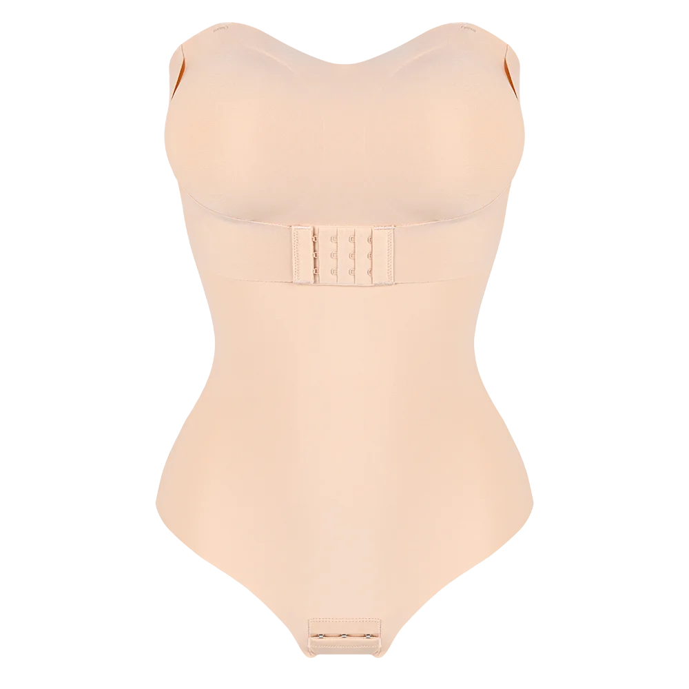 Strapless Thong Bodysuit for Women – Plus Size Tummy Control Shapewear