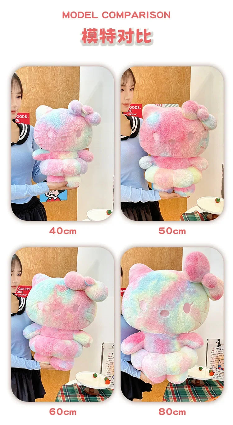 Sanrio Style Tie Dye Plush Doll Pillow Soft Stuffed Toy