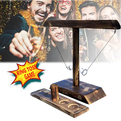 Ring Toss Games for Home Party Drinking Games Fast-paced Handheld Wooden Board Games Shot Ladder Bundle Outdoor Bars