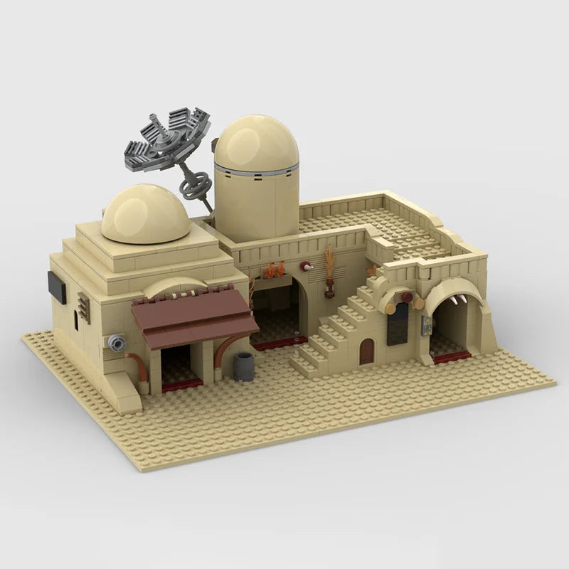 636PCSStar Battle Tatooine Double Building Slums Modularity DIY Toy Creative Construction Blocks Festival Gift for