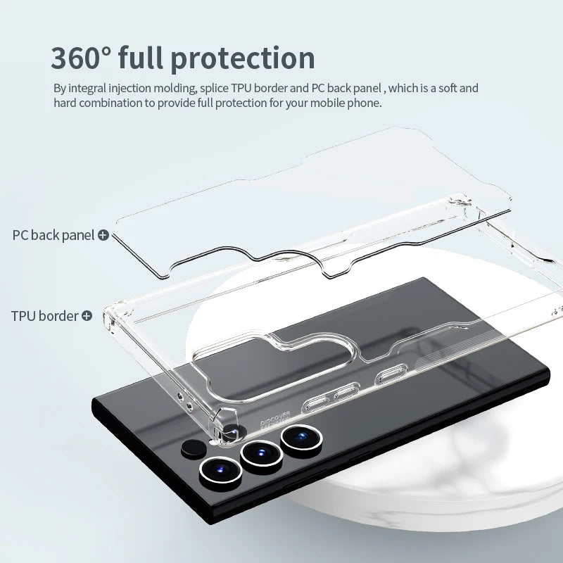Transparent TPU + PC Soft Case for Samsung Galaxy S26 Ultra / S26 Plus / S25 Ultra / S24 Ultra / S23 Ultra – Lightweight Protective Cover