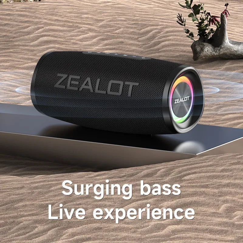 ZEALOT S56 Bluetooth Speaker 40W Output Power Bluetooth Speaker with Excellent Bass Performace IPX6 Waterproof Camping Outdoor