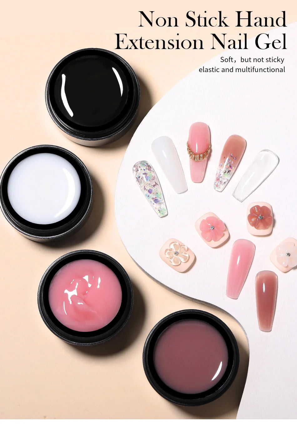 15ml Non Stick Hand Extension Gel Nail Polish Carving Flower Nail Art Shaping Solid Acrylic Nail Gel Varnish