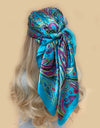 Retro Women Silk Scarf Bandanna Fashion Bohemian Pattern Square Hijab Lady Wrap Headband foulard muffler