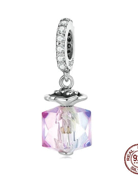 100% 925 Sterling Silver Acrylic Perfume Rose Pendant