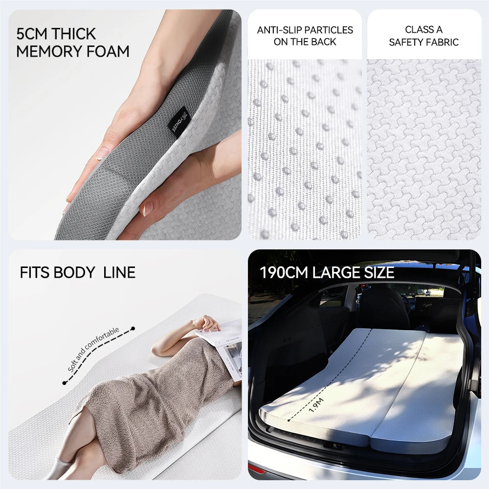 Camping Mattress for Tesla Model Y Juniper 2021 2026 Memory Sponge Car Travel Bed Portable Camping Mattress