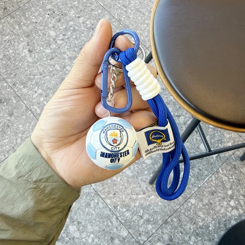 Football Club PU Keychain Soccer Fan Backpack Charm Collectible Gift