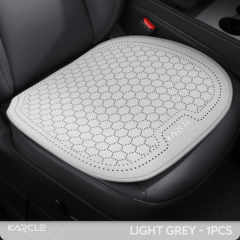 Car Seat Cushion Breathable Hole Universal Suede Car Seat Covers Front Rear Auto Seat Pads Four Season Car Chair Mat Accessories