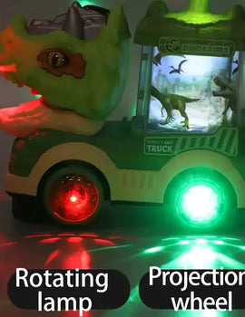 Electric Universal Dinosaur Car Toys Spray Tyrannosaurus Rex Engineering Car Puzzle Toys for Boys Girls Birthday Xmas Gift