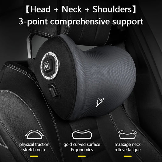 Electric Massage Car Neck Pillow and Lumbar Support Cushion