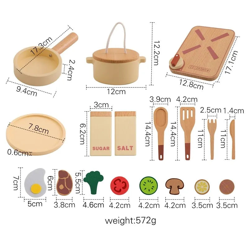 Baby Wooden Montessori Toys Playing House Afternoon Tea Set Model Puzzle Toys For Baby Birthday Toy Numbers Blocks Learning Toy