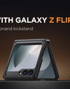 for Z Flip 6 Case with Kickstand Belt-Clip Hinge Protection Cover Screen Protector Military Grade Shockproof Phone Case