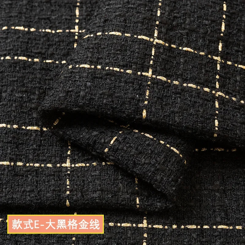 0.5M/1M/2M/3M High Quality fiber plaid woven tweed fabric for garment DIY coat clothing sewing quilting Cloth by the meter