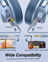 Upgrade A70 Wireless Bluetooth Headphones Over Ear Hi-Res Audio Type C Bluetooth Headset With Microphone 72H Blue