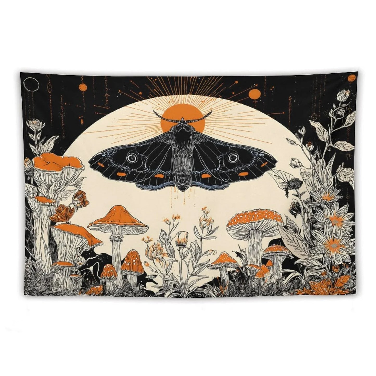 Mushroom Tapestry Hippie-Style Bedroom Tapestry Charming Aesthetic Wall Feature Decorative Backdrop