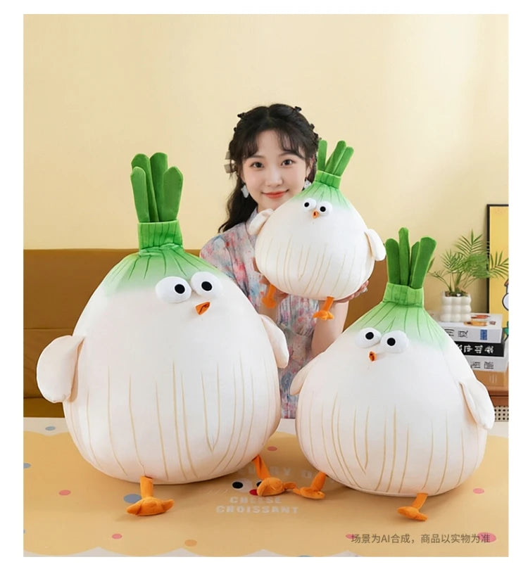 Creative Scallion Chicken Plush Toy Soft Stuffed Pillow