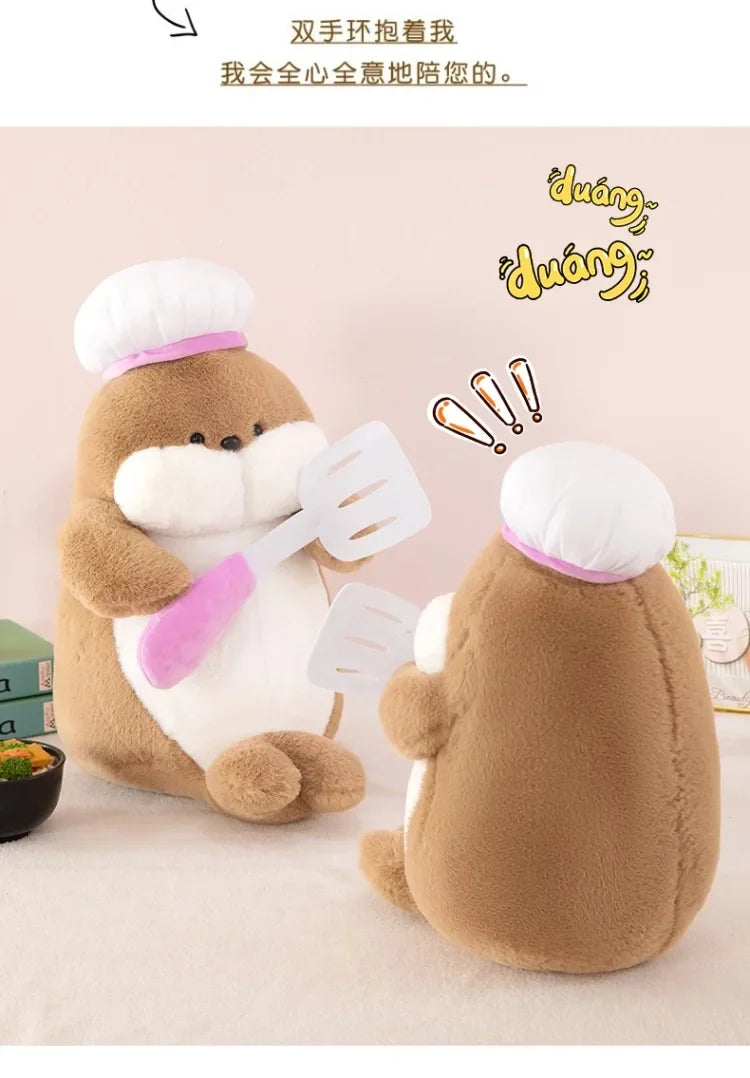 50cm Kawaii Plush Toy Stuffed Doll Anime Chef Seal Cute Large Animal Doll Kids Birthday Gift for Children Plushie Toy
