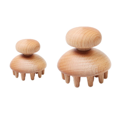 Portable Wood Mushroom Therapy Massager Tool Head Massage Comb Full Body Wood Massager for Pain Relief with Up Down Point