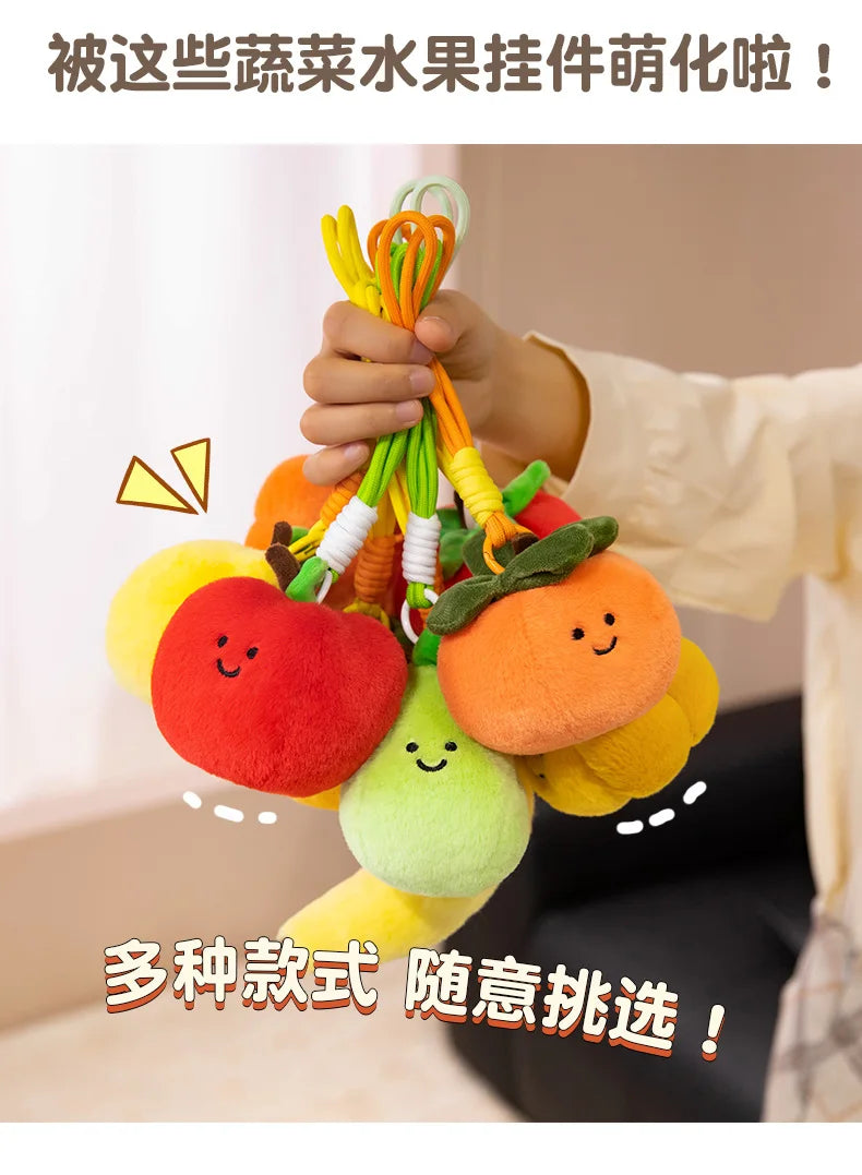 Cute Fruit and Vegetable Plush Pendant Backpack Charm